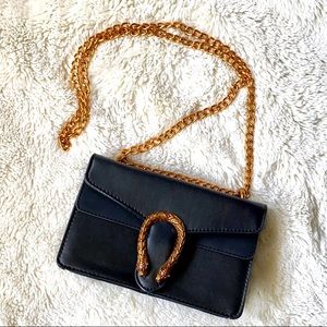 Black and Gold Crossbody Clutch